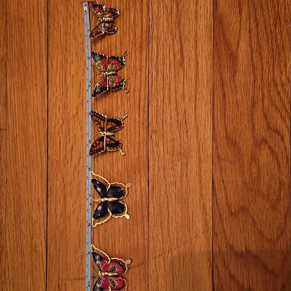 Vintage Colorful Butterfly Brooches Set of 5, excellent condition - Picture 8 of 8